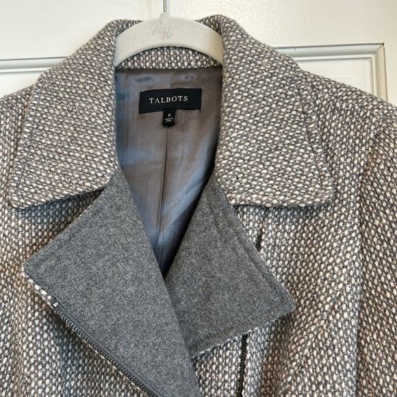 Talbots Gray Tweed Wool Blend Work Or Casual Lined Blazer sz.8 - Picture 3 of 12